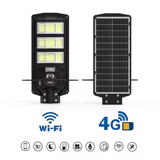 Offer of two Wi-Fi security cameras with a powerful spotlight and a solar power unit.