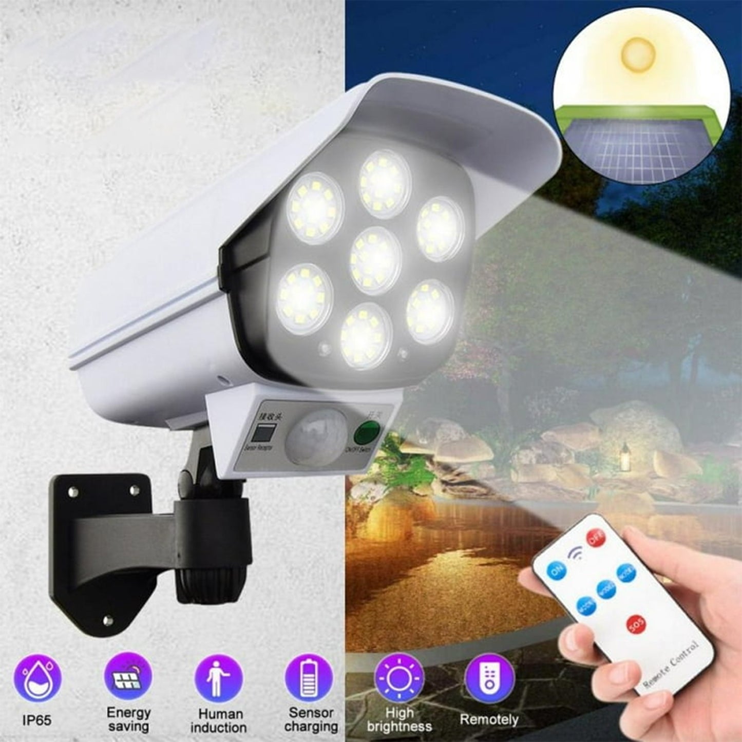 Waterproof Solar Camera Light
