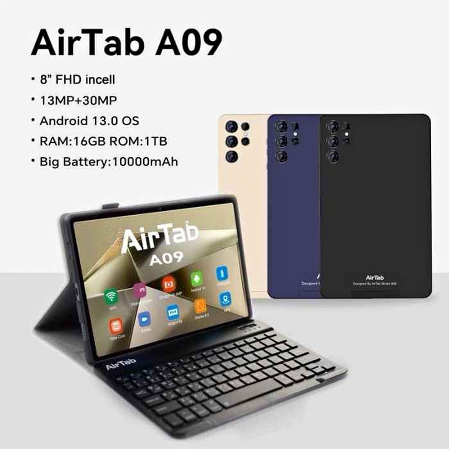 AirTab A09 Tablet with 1TB Memory - 6-Month Warranty