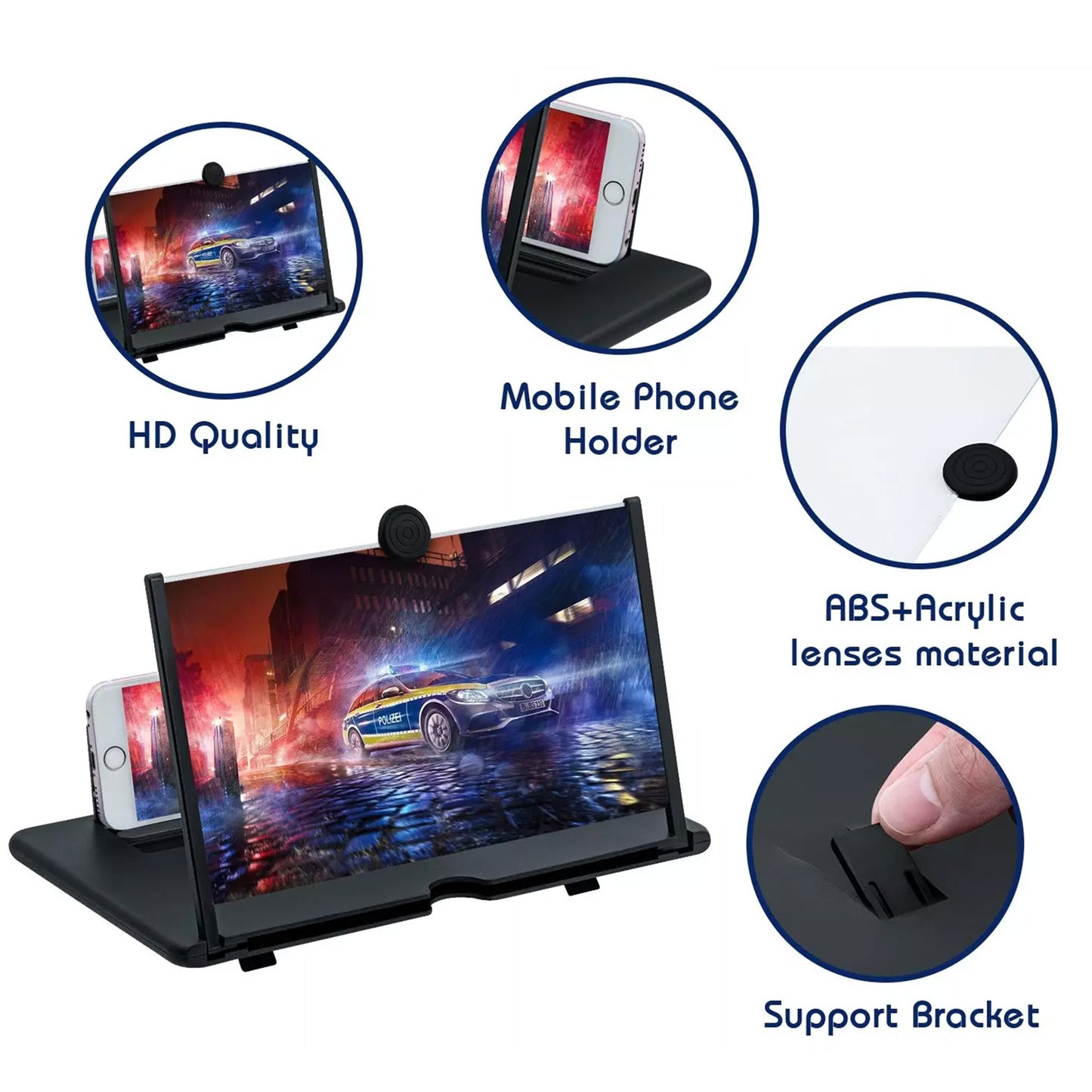 Mobile and tablet screen magnifier and eye protector from harmful rays