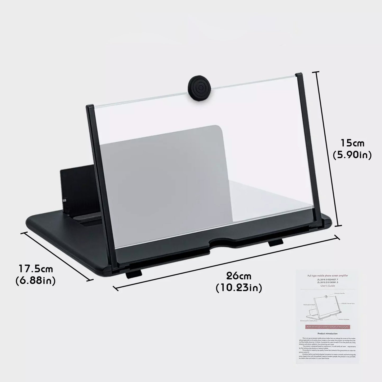 Mobile and tablet screen magnifier and eye protector from harmful rays