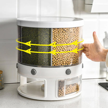 6-section rotary cereal dispenser