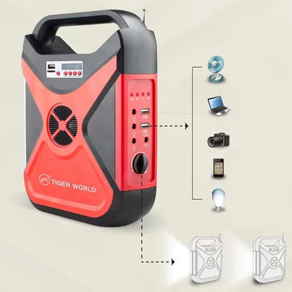 Battery and solar-powered LED flashlight