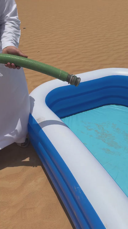 Inflatable pool with pump